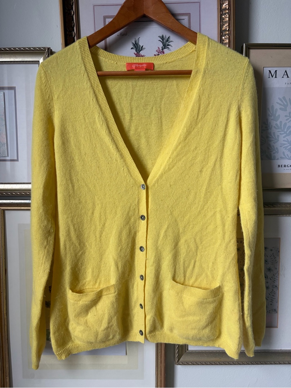 Butter Yellow Cashmere Cardigan XS